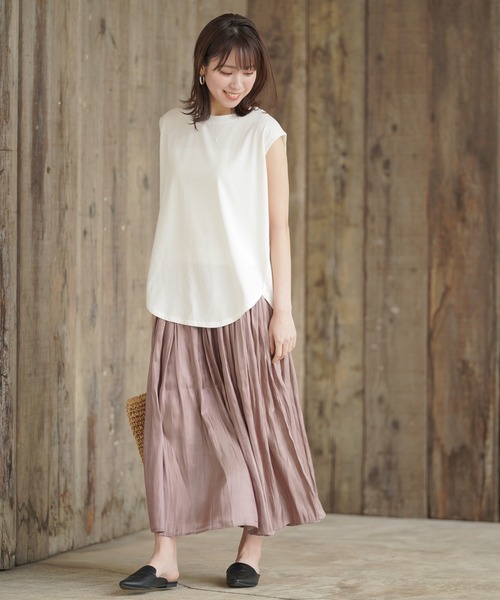 rps（アールピーエス）の「テールカットノースリカットプルオーバー（Tシャツ/カットソー・レディース・ブラック/オフホワイト/サックスブルー/ライトカーキ・M）」の18枚目の写真