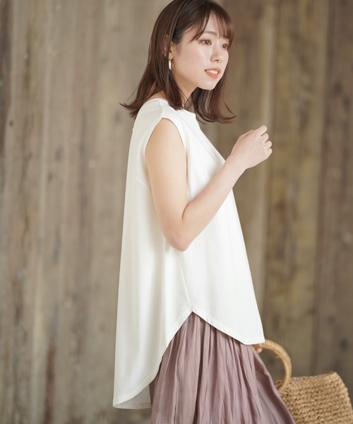 rps（アールピーエス）の「テールカットノースリカットプルオーバー（Tシャツ/カットソー・レディース・ブラック/オフホワイト/サックスブルー/ライトカーキ・M）」の15枚目の写真