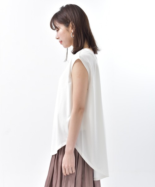 rps（アールピーエス）の「テールカットノースリカットプルオーバー（Tシャツ/カットソー・レディース・ブラック/オフホワイト/サックスブルー/ライトカーキ・M）」の19枚目の写真