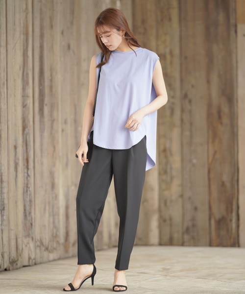 rps（アールピーエス）の「テールカットノースリカットプルオーバー（Tシャツ/カットソー・レディース・ブラック/オフホワイト/サックスブルー/ライトカーキ・M）」の13枚目の写真