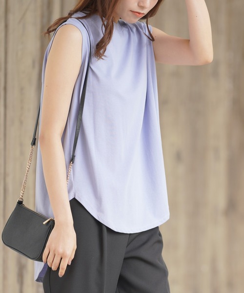 rps（アールピーエス）の「テールカットノースリカットプルオーバー（Tシャツ/カットソー・レディース・ブラック/オフホワイト/サックスブルー/ライトカーキ・M）」の17枚目の写真