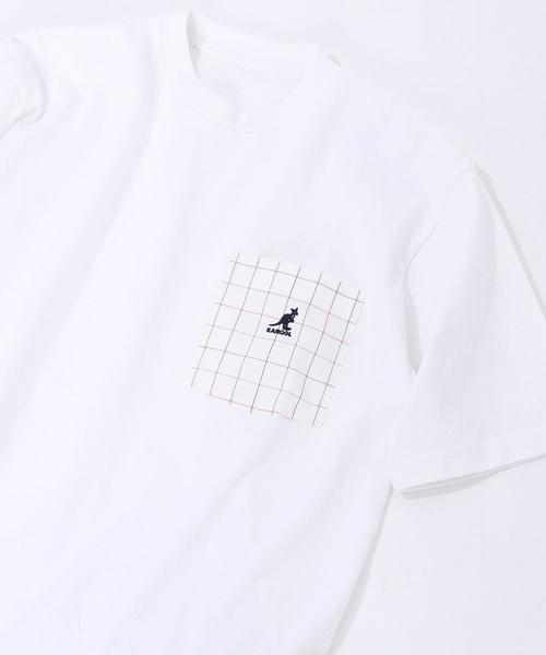 KANGOL（カンゴール）の「KANGOL(カンゴール)別注チェックポケットTシャツ(その他1～3⇒WEB限定カラー)#（Tシャツ/カットソー・メンズ・その他2/ホワイト/ブラック/ネイビー/その他1/その他3・X-LARGE/LARGE/MEDIUM/SMALL）」の4枚目の写真