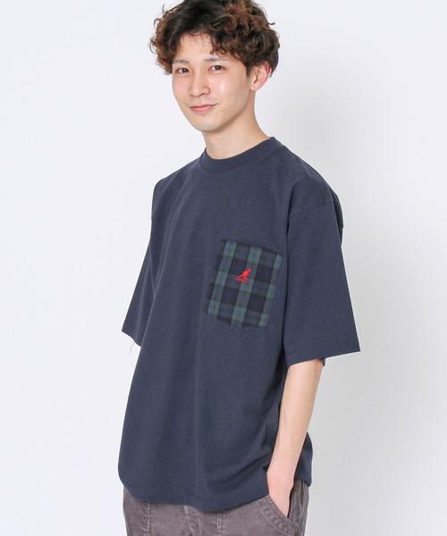 KANGOL（カンゴール）の「KANGOL(カンゴール)別注チェックポケットTシャツ(その他1～3⇒WEB限定カラー)#（Tシャツ/カットソー・メンズ・その他2/ホワイト/ブラック/ネイビー/その他1/その他3・X-LARGE/LARGE/MEDIUM/SMALL）」の6枚目の写真