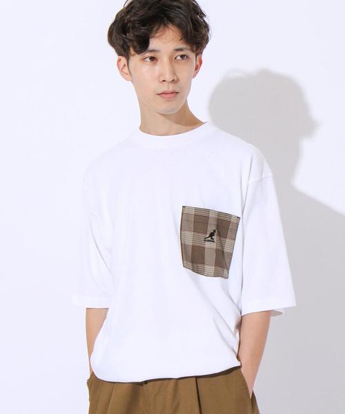 KANGOL（カンゴール）の「KANGOL(カンゴール)別注チェックポケットTシャツ(その他1～3⇒WEB限定カラー)#（Tシャツ/カットソー・メンズ・その他2/ホワイト/ブラック/ネイビー/その他1/その他3・X-LARGE/LARGE/MEDIUM/SMALL）」の19枚目の写真