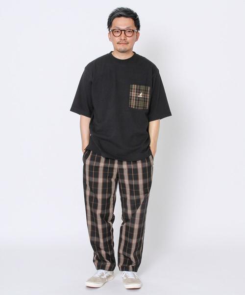 KANGOL（カンゴール）の「KANGOL(カンゴール)別注チェックポケットTシャツ(その他1～3⇒WEB限定カラー)#（Tシャツ/カットソー・メンズ・その他2/ホワイト/ブラック/ネイビー/その他1/その他3・X-LARGE/LARGE/MEDIUM/SMALL）」の10枚目の写真