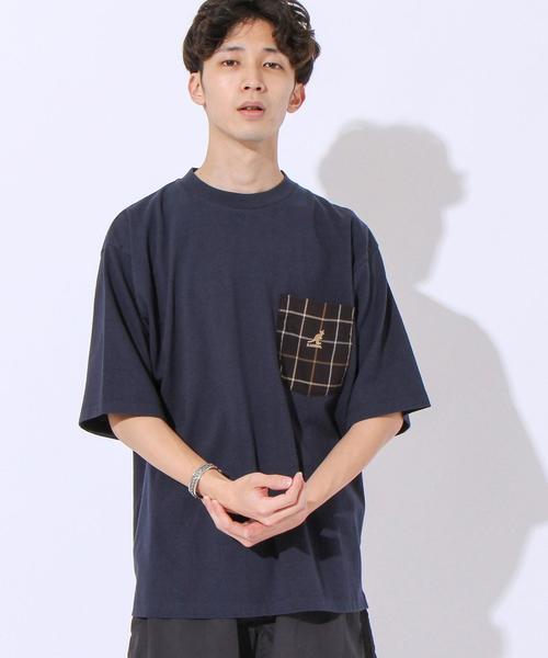 KANGOL（カンゴール）の「KANGOL(カンゴール)別注チェックポケットTシャツ(その他1～3⇒WEB限定カラー)#（Tシャツ/カットソー・メンズ・その他2/ホワイト/ブラック/ネイビー/その他1/その他3・X-LARGE/LARGE/MEDIUM/SMALL）」の7枚目の写真