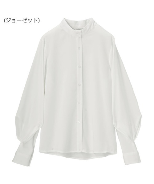 GeeRA(ジーラ)の「バンドカラーバルーンスリーブシャツ(シャツ/ブラウス・レディース・ベージュ/チャコールグレー/ブルー/ブラック/ホワイト・LARGE/MEDIUM/X-LARGE/XX-LARGE/SMALL)」の12枚目の写真