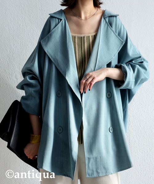 antiqua（アンティカ）の「デザインジャケット（テーラードジャケット・レディース・ブラック/ベージュ/グリーン系その他・FREE）」の3枚目の写真