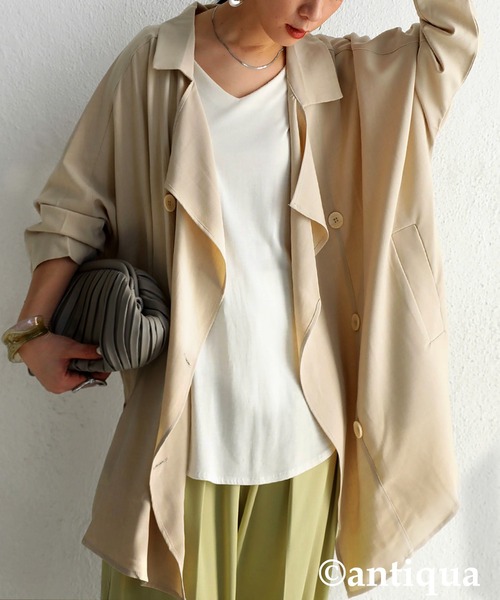 antiqua（アンティカ）の「デザインジャケット（テーラードジャケット・レディース・ブラック/ベージュ/グリーン系その他・FREE）」の11枚目の写真