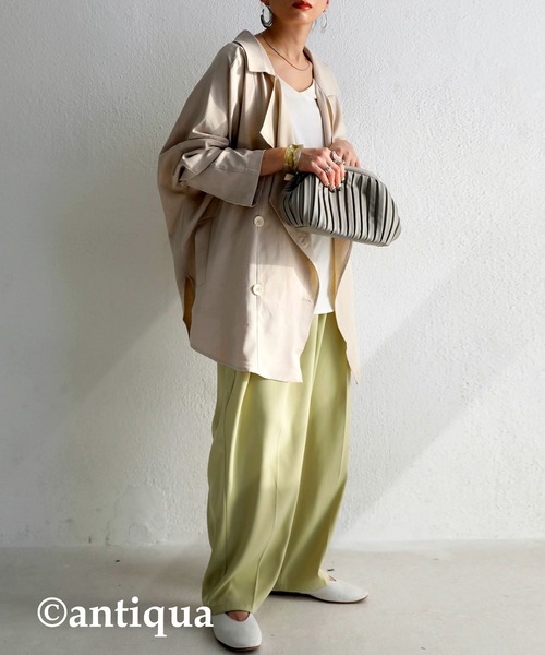 antiqua（アンティカ）の「デザインジャケット（テーラードジャケット・レディース・ブラック/ベージュ/グリーン系その他・FREE）」の14枚目の写真