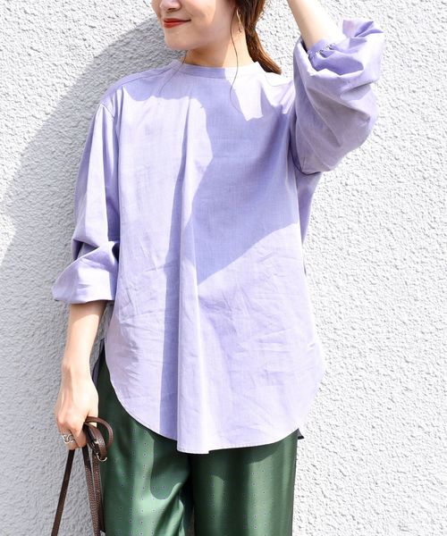 SHIPS（シップス）の「バックボタンボリュームスリーブブラウス（シャツ/ブラウス・レディース・オフホワイト/ダークラベンダー/ワイン・ONE SIZE）」の21枚目の写真