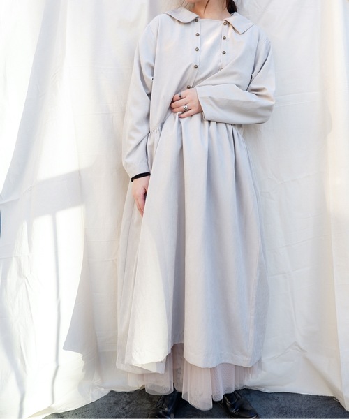 sakishimatokyo（サキシマトーキョー）の「【ZOZO限定】サキシマamp「ダブルボタンワンピース」（ワンピース・レディース・ベージュ/カーキ・FREE）」の4枚目の写真