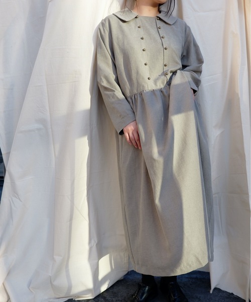 sakishimatokyo（サキシマトーキョー）の「【ZOZO限定】サキシマamp「ダブルボタンワンピース」（ワンピース・レディース・ベージュ/カーキ・FREE）」の7枚目の写真