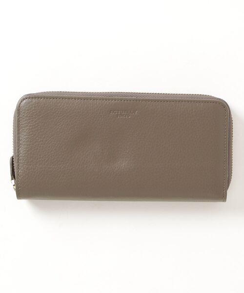 Actually（アクチュアリー）の「cow leather ウォレット二つ折りACT-0010（財布・レディース・ブラック/ベージュ/ダークグレー・ONESIZE）」の2枚目の写真