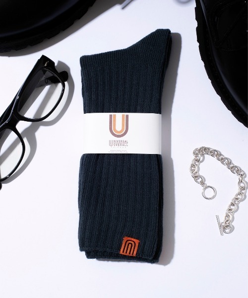 UNIVERSAL OVERALL（ユニバーサルオーバーオール）の「【UNIVERSAL OVERALL】LU-009 LU-404 ワンウォッシュクルーソックス（ソックス/靴下・メンズ・ホワイト/ネイビー/レッド/オレンジ/ブルー/ダークグリーン・S/M）」の3枚目の写真