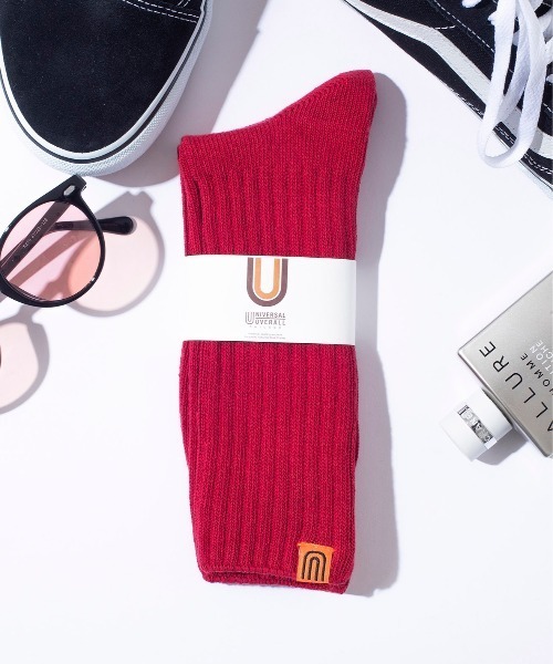 UNIVERSAL OVERALL（ユニバーサルオーバーオール）の「【UNIVERSAL OVERALL】LU-009 LU-404 ワンウォッシュクルーソックス（ソックス/靴下・メンズ・ホワイト/ネイビー/レッド/オレンジ/ブルー/ダークグリーン・S/M）」の5枚目の写真