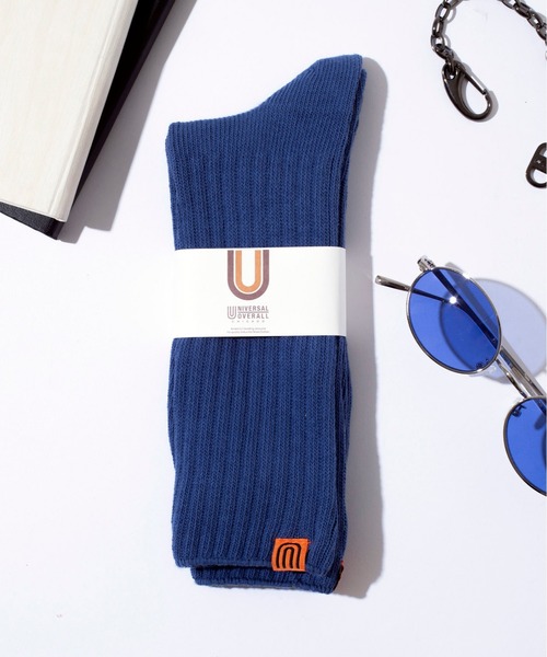 UNIVERSAL OVERALL（ユニバーサルオーバーオール）の「【UNIVERSAL OVERALL】LU-009 LU-404 ワンウォッシュクルーソックス（ソックス/靴下・メンズ・ホワイト/ネイビー/レッド/オレンジ/ブルー/ダークグリーン・S/M）」の4枚目の写真
