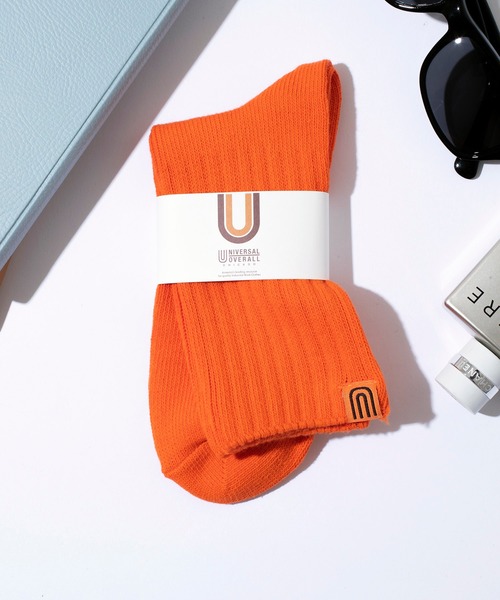 UNIVERSAL OVERALL（ユニバーサルオーバーオール）の「【UNIVERSAL OVERALL】LU-009 LU-404 ワンウォッシュクルーソックス（ソックス/靴下・メンズ・ホワイト/ネイビー/レッド/オレンジ/ブルー/ダークグリーン・S/M）」の11枚目の写真