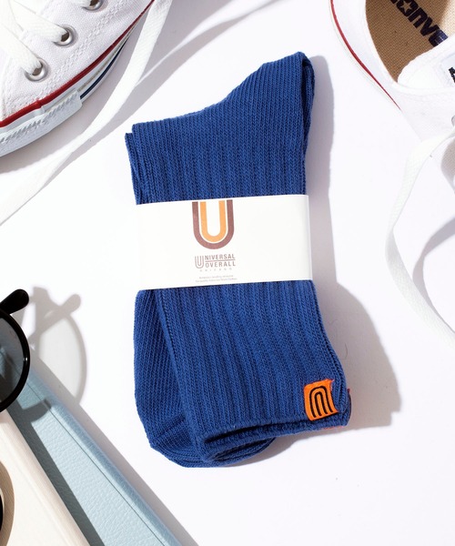 UNIVERSAL OVERALL（ユニバーサルオーバーオール）の「【UNIVERSAL OVERALL】LU-009 LU-404 ワンウォッシュクルーソックス（ソックス/靴下・メンズ・ホワイト/ネイビー/レッド/オレンジ/ブルー/ダークグリーン・S/M）」の9枚目の写真