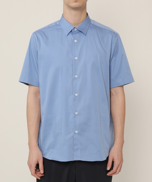 KASHIYAMA（カシヤマ）の「ショートポイントレギュラーショートスリーブ　サテンストレッチ　カジュアルテイルシャツ（シャツ/ブラウス・メンズ・ネイビー/ブルー/ホワイト・マルチサイズ）」の12枚目の写真