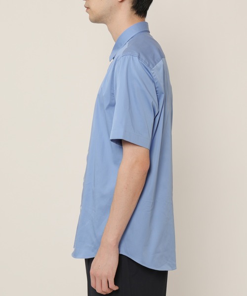 KASHIYAMA（カシヤマ）の「ショートポイントレギュラーショートスリーブ　サテンストレッチ　カジュアルテイルシャツ（シャツ/ブラウス・メンズ・ネイビー/ブルー/ホワイト・マルチサイズ）」の14枚目の写真