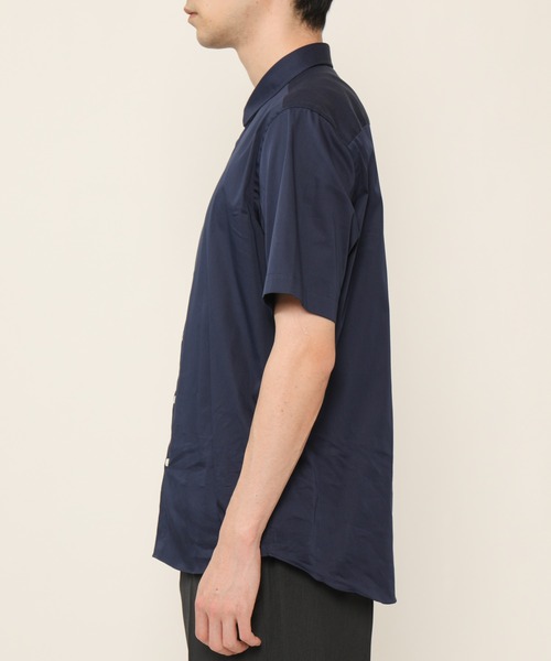 KASHIYAMA（カシヤマ）の「ショートポイントレギュラーショートスリーブ　サテンストレッチ　カジュアルテイルシャツ（シャツ/ブラウス・メンズ・ネイビー/ブルー/ホワイト・マルチサイズ）」の18枚目の写真