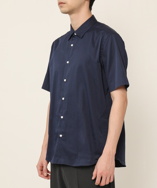 KASHIYAMA（カシヤマ）の「ショートポイントレギュラーショートスリーブ　サテンストレッチ　カジュアルテイルシャツ（シャツ/ブラウス・メンズ・ネイビー/ブルー/ホワイト・マルチサイズ）」の21枚目の写真