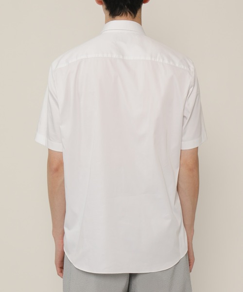 KASHIYAMA（カシヤマ）の「ショートポイントレギュラーショートスリーブ　サテンストレッチ　カジュアルテイルシャツ（シャツ/ブラウス・メンズ・ネイビー/ブルー/ホワイト・マルチサイズ）」の9枚目の写真