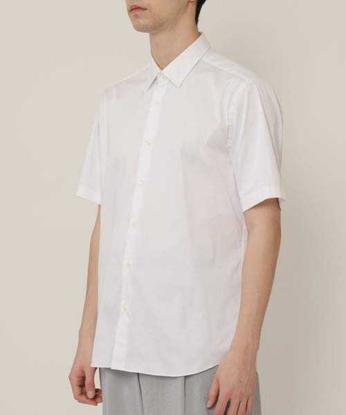 KASHIYAMA（カシヤマ）の「ショートポイントレギュラーショートスリーブ　サテンストレッチ　カジュアルテイルシャツ（シャツ/ブラウス・メンズ・ネイビー/ブルー/ホワイト・マルチサイズ）」の7枚目の写真