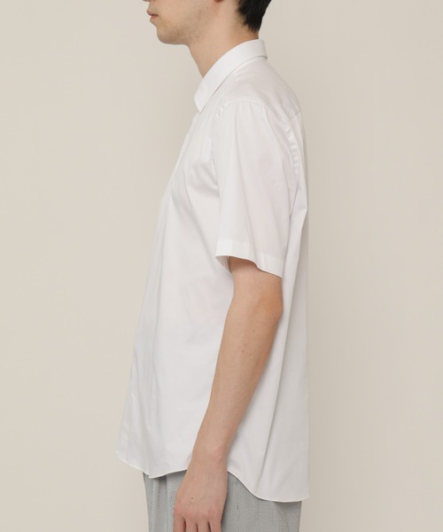 KASHIYAMA（カシヤマ）の「ショートポイントレギュラーショートスリーブ　サテンストレッチ　カジュアルテイルシャツ（シャツ/ブラウス・メンズ・ネイビー/ブルー/ホワイト・マルチサイズ）」の8枚目の写真