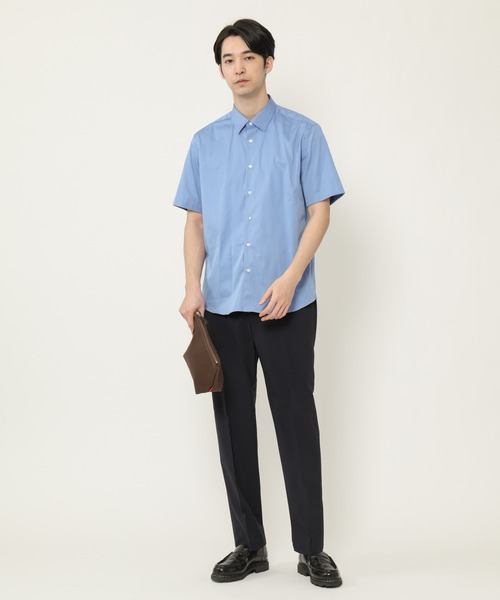 KASHIYAMA（カシヤマ）の「ショートポイントレギュラーショートスリーブ　サテンストレッチ　カジュアルテイルシャツ（シャツ/ブラウス・メンズ・ネイビー/ブルー/ホワイト・マルチサイズ）」の11枚目の写真