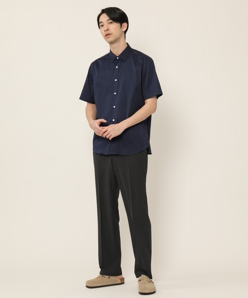 KASHIYAMA（カシヤマ）の「ショートポイントレギュラーショートスリーブ　サテンストレッチ　カジュアルテイルシャツ（シャツ/ブラウス・メンズ・ネイビー/ブルー/ホワイト・マルチサイズ）」の17枚目の写真