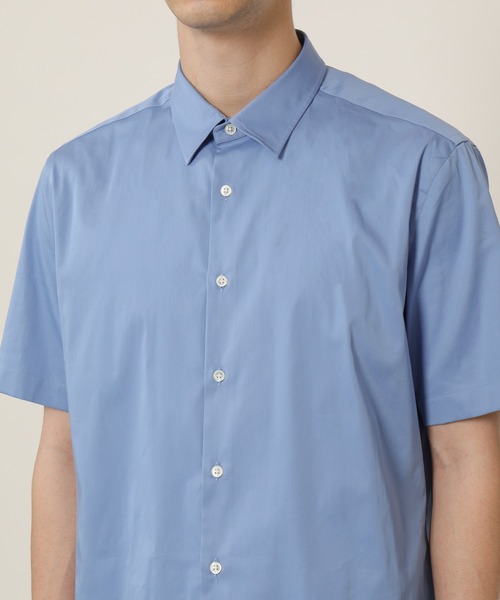 KASHIYAMA（カシヤマ）の「ショートポイントレギュラーショートスリーブ　サテンストレッチ　カジュアルテイルシャツ（シャツ/ブラウス・メンズ・ネイビー/ブルー/ホワイト・マルチサイズ）」の22枚目の写真