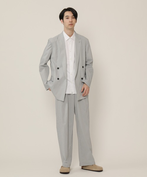 KASHIYAMA（カシヤマ）の「ショートポイントレギュラーショートスリーブ　サテンストレッチ　カジュアルテイルシャツ（シャツ/ブラウス・メンズ・ネイビー/ブルー/ホワイト・マルチサイズ）」の4枚目の写真