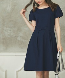 tocco closet | ウエストりぼんモチーフ装飾パフスリーブワンピース(ワンピース)