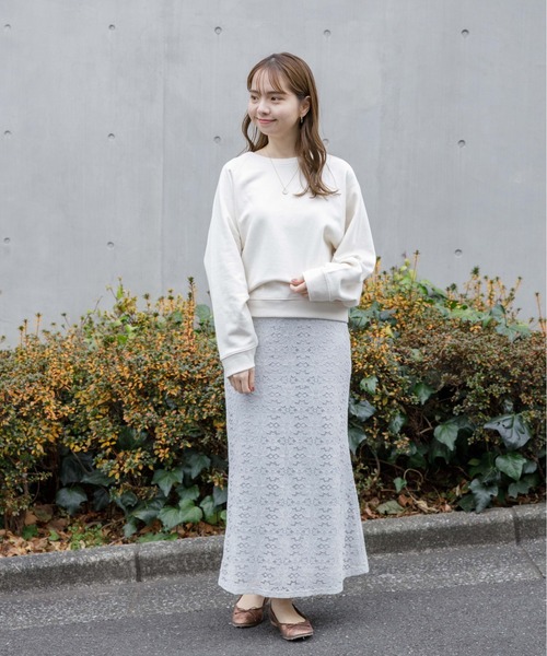 flower（フラワー）の「フルールレーススカート（スカート・レディース・アイボリー/グリーン・FREE）」の7枚目の写真