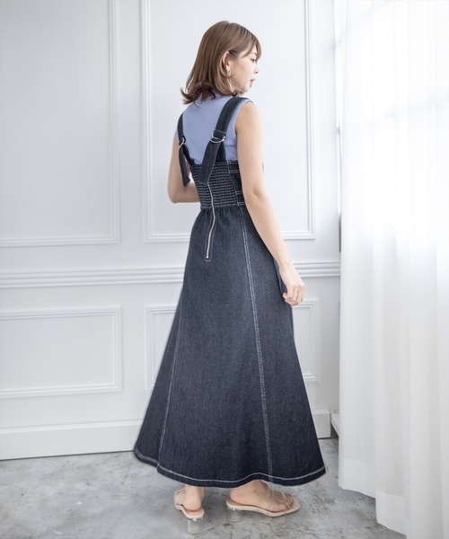 clear（クリア）の「チュール切替デニムジャンスカ（ジャンパー