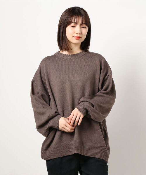 KOBE LETTUCE(コウベレタス)の「ロゴプリントニットトップス(ニット/セーター・レディース・ブラウン系その他/モカ/ブルー系その他/ホワイト系その他/ブルー/アイボリー・FREE)」の4枚目の写真