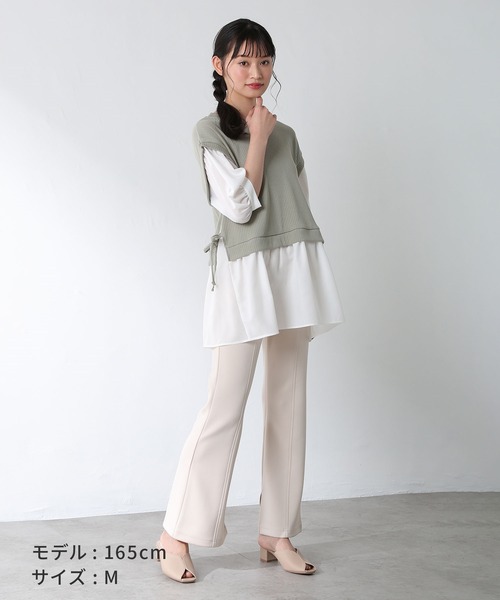 Honeys（ハニーズ）の「レイヤード風チュニック（その他トップス・レディース・オレンジ/ブラック/ベージュ/ブルー/オリーブ・M/L/S）」の15枚目の写真