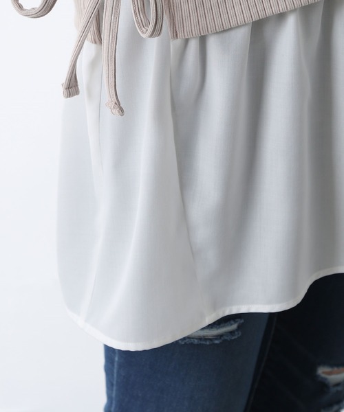 Honeys（ハニーズ）の「レイヤード風チュニック（その他トップス・レディース・オレンジ/ブラック/ベージュ/ブルー/オリーブ・M/L/S）」の16枚目の写真