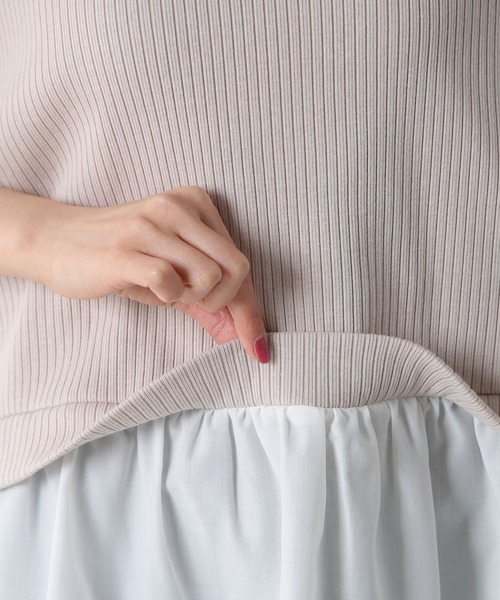 Honeys（ハニーズ）の「レイヤード風チュニック（その他トップス・レディース・オレンジ/ブラック/ベージュ/ブルー/オリーブ・M/L/S）」の12枚目の写真