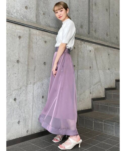 MURUA（ムルーア）の「スリムハーフスリーブニット（ニット/セーター・レディース・ホワイト/ブラック/ライトグリーン/ライトブルー/ベージュ・FREE）」の7枚目の写真