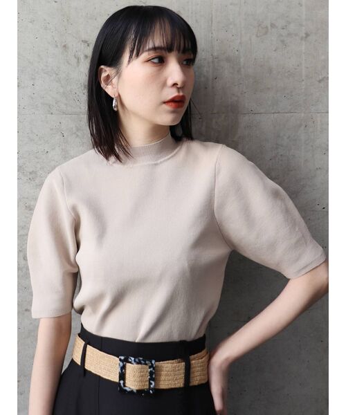 MURUA（ムルーア）の「スリムハーフスリーブニット（ニット/セーター・レディース・ホワイト/ブラック/ライトグリーン/ライトブルー/ベージュ・FREE）」の15枚目の写真