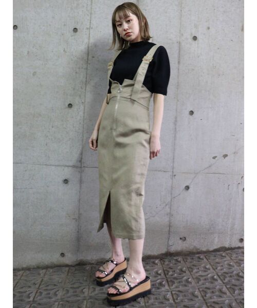 MURUA（ムルーア）の「スリムハーフスリーブニット（ニット/セーター・レディース・ホワイト/ブラック/ライトグリーン/ライトブルー/ベージュ・FREE）」の18枚目の写真