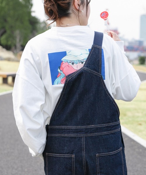 PairPair（ペアペア）の「ペロリンガールロンT(ユニセックス)（Tシャツ/カットソー・レディース・オフホワイト/ライトグリーン/ホワイト系その他/ブルー系その他/スミクロ・FREE）」の6枚目の写真