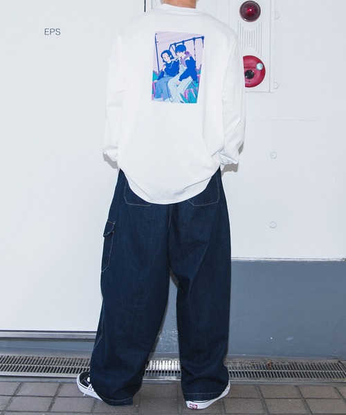 PairPair（ペアペア）の「ペロリンガールロンT(ユニセックス)（Tシャツ/カットソー・レディース・オフホワイト/ライトグリーン/ホワイト系その他/ブルー系その他/スミクロ・FREE）」の16枚目の写真