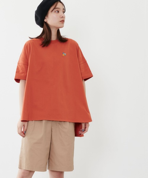 POU DOU DOU(プードゥドゥ)の「USコットンオーバーサイズTee(Tシャツ/カットソー・レディース・ライトブルー/ブラウン/オフホワイト/オレンジ・3)」の17枚目の写真