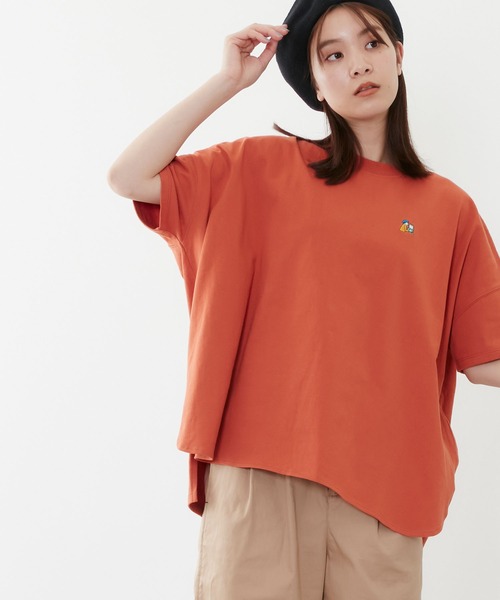 POU DOU DOU(プードゥドゥ)の「USコットンオーバーサイズTee(Tシャツ/カットソー・レディース・ライトブルー/ブラウン/オフホワイト/オレンジ・3)」の13枚目の写真