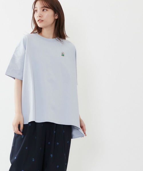 POU DOU DOU(プードゥドゥ)の「USコットンオーバーサイズTee(Tシャツ/カットソー・レディース・ライトブルー/ブラウン/オフホワイト/オレンジ・3)」の19枚目の写真