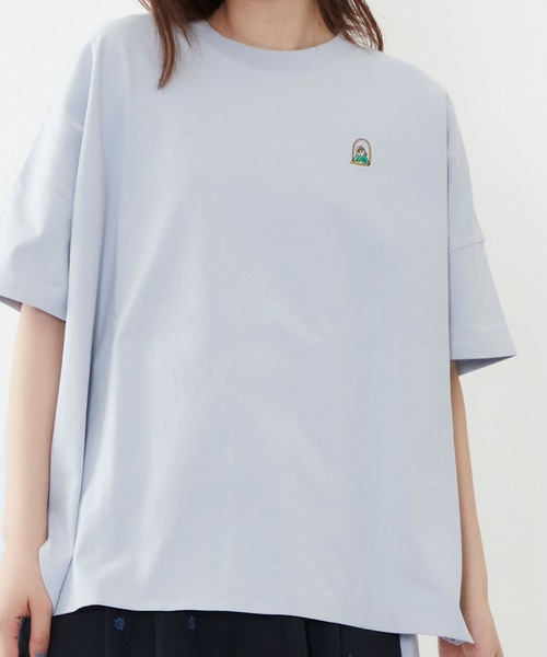 POU DOU DOU(プードゥドゥ)の「USコットンオーバーサイズTee(Tシャツ/カットソー・レディース・ライトブルー/ブラウン/オフホワイト/オレンジ・3)」の11枚目の写真